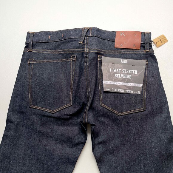 Hiroshi Kato Needle Skinny Selvedge Denim Jeans Indigo Raw Size 32 NEW NWT - Picture 4 of 12